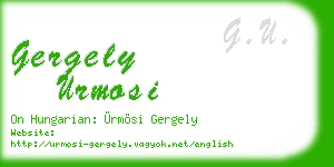 gergely urmosi business card