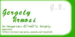 gergely urmosi business card
